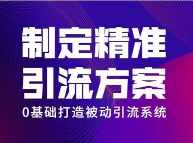 制定精准引流方案专栏6.0：0基础打造被动引流系统